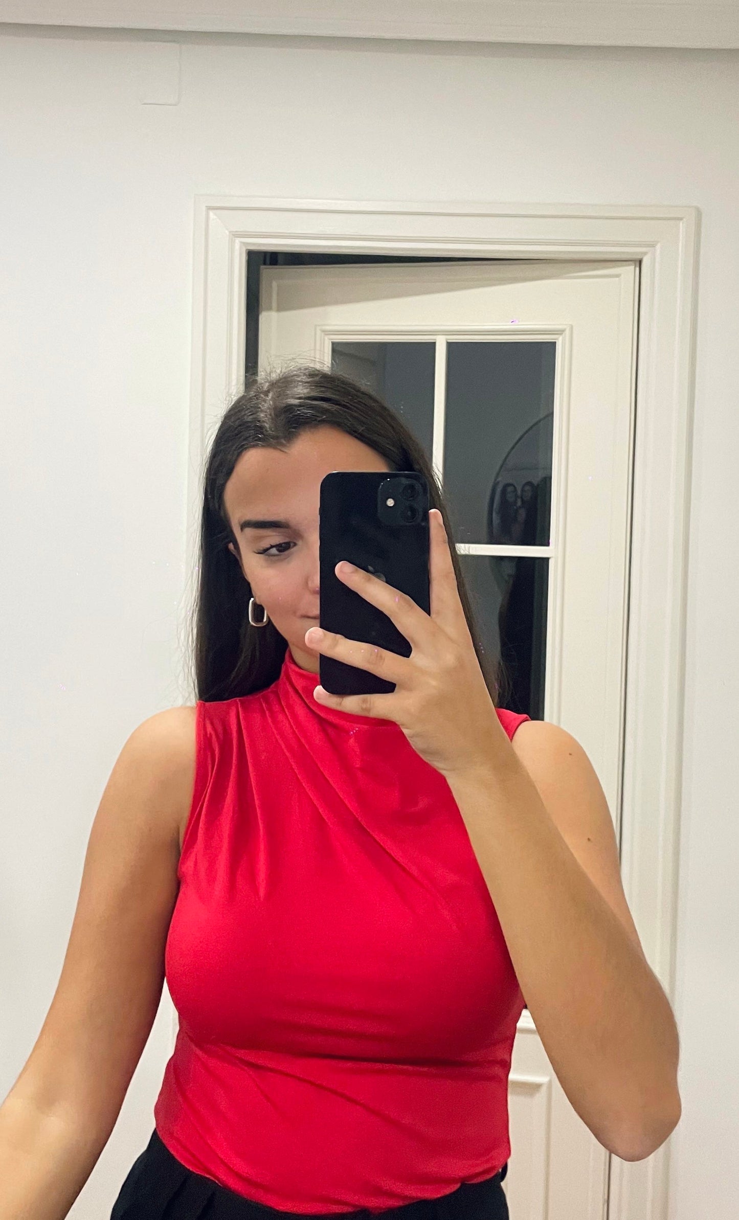 TOP DRAPEADO ROJO
