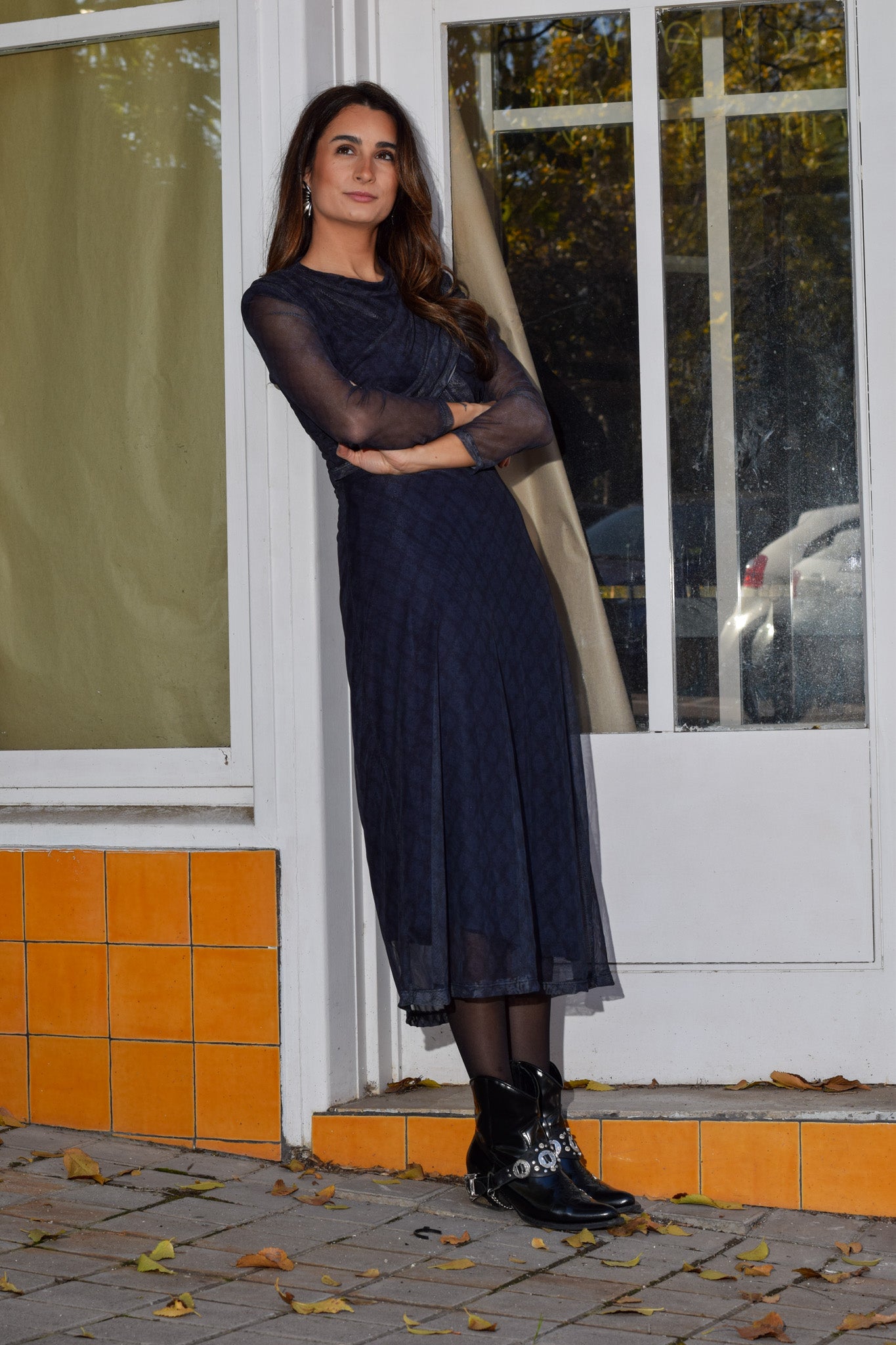 VESTIDO CRUZADO MANGA LARGA