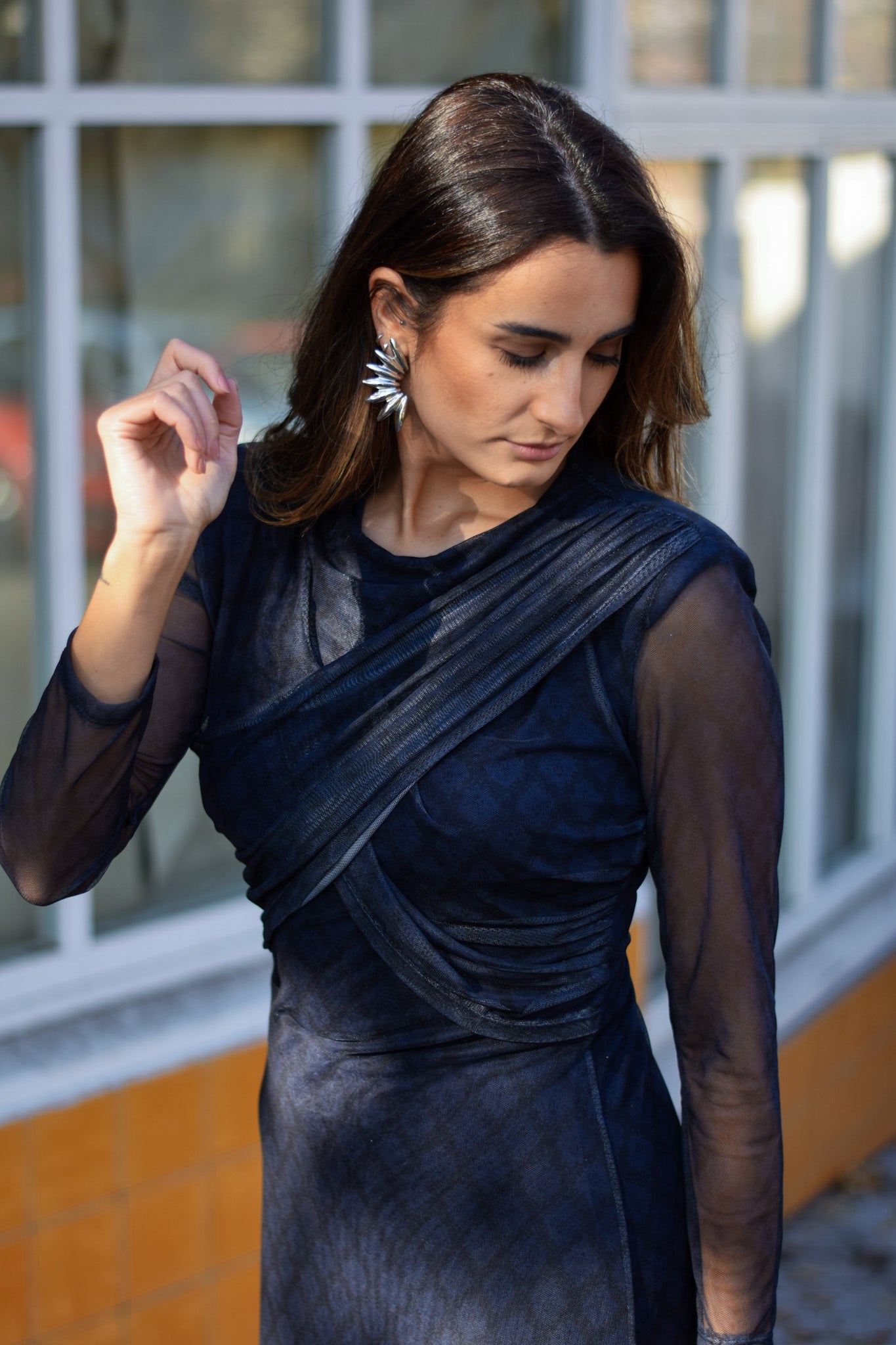VESTIDO CRUZADO MANGA LARGA