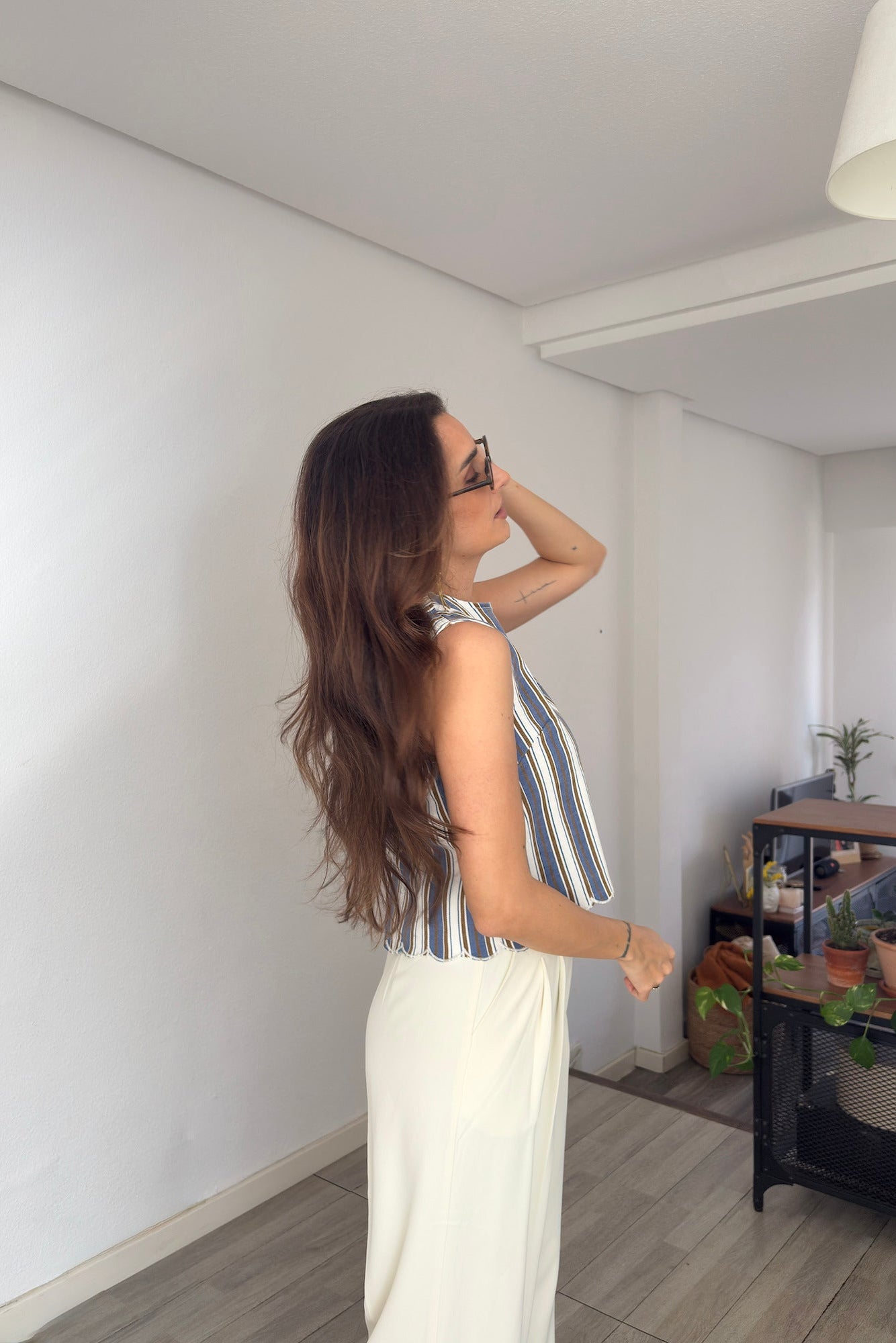 PANTALÓN WIDE LEG TIRO ALTO CRUDO