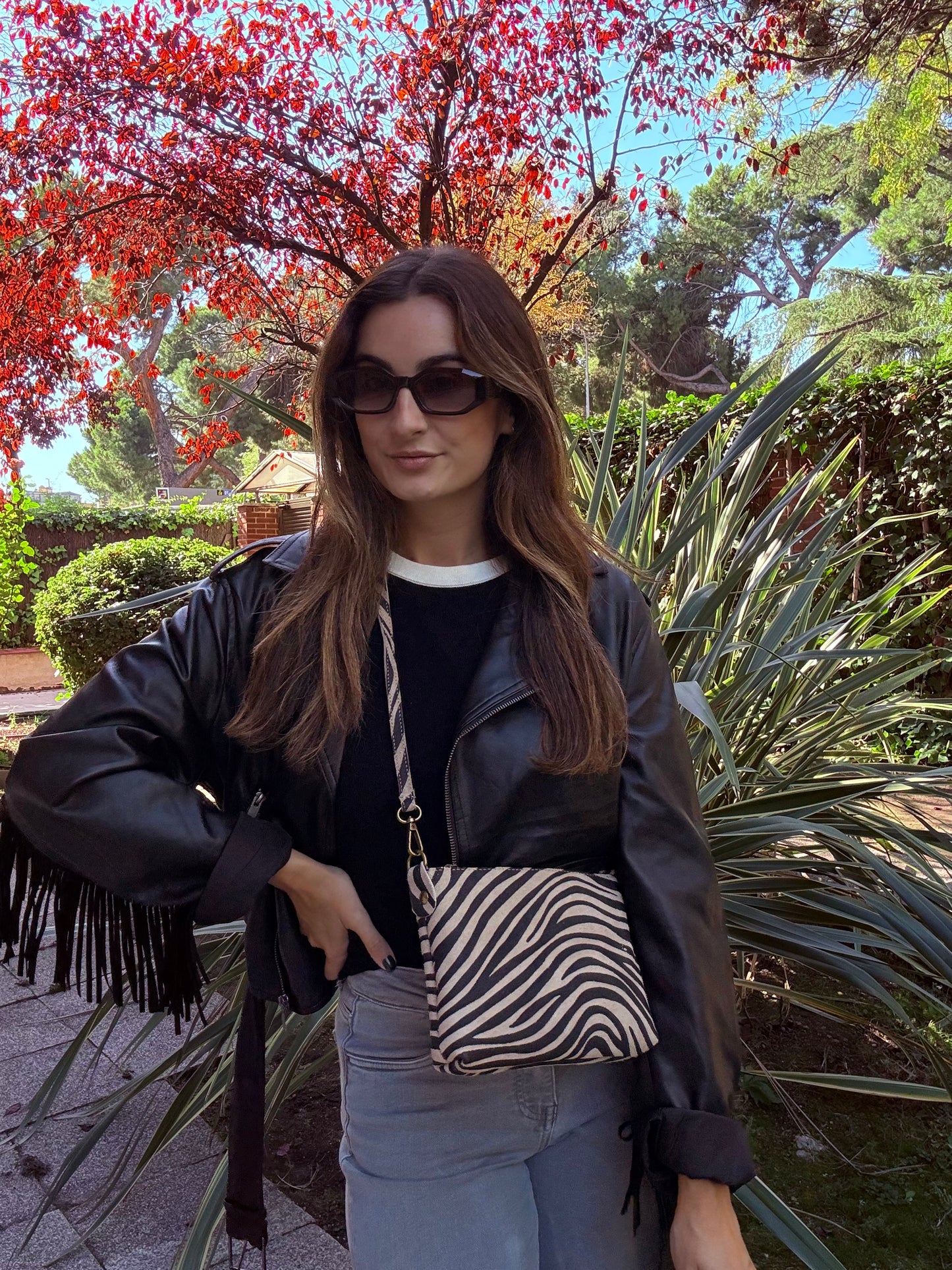 CARTERA BANDOLERA ANIMAL PRINT PIEL