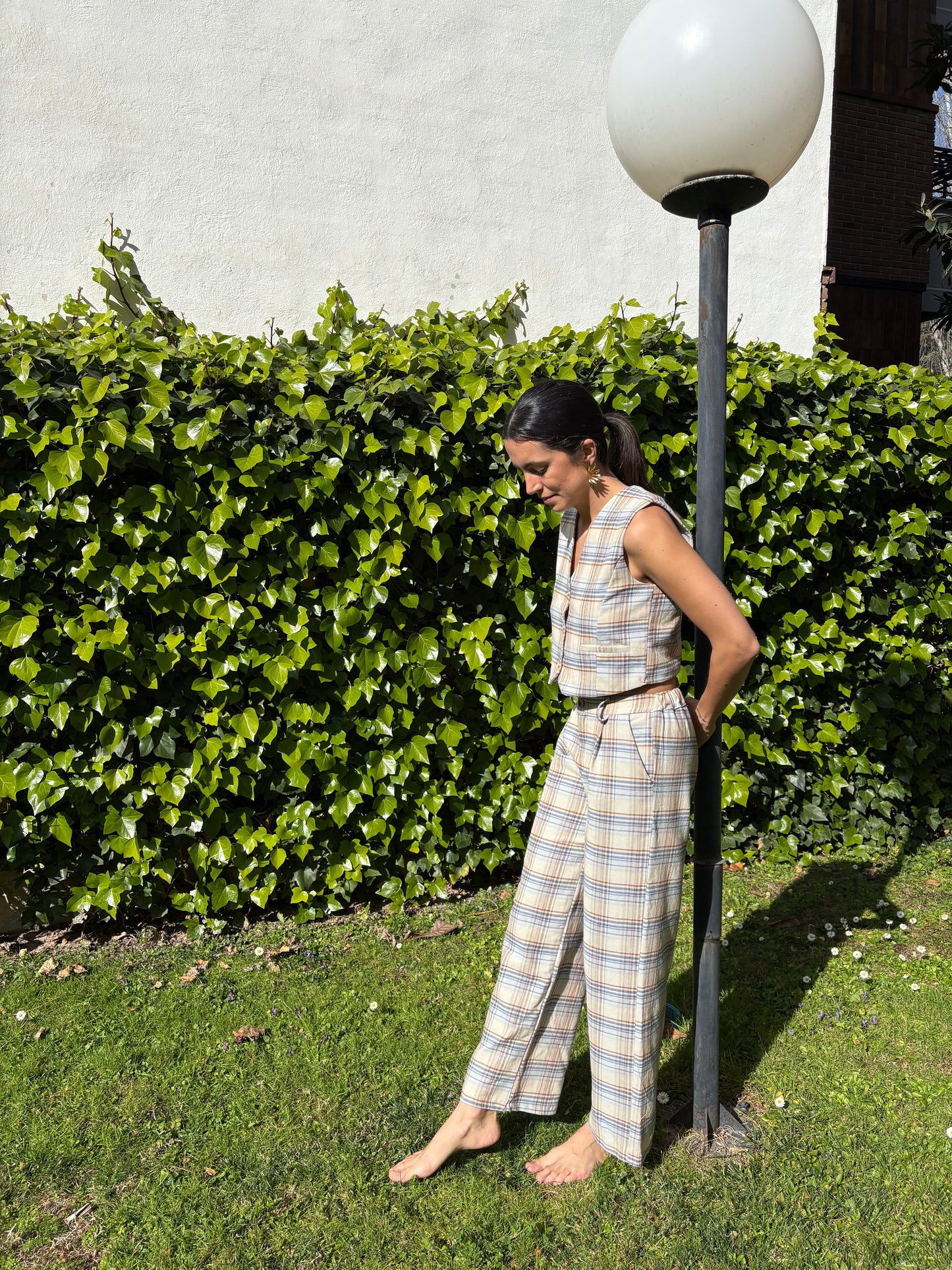 PANTALÓN ANCHO PINZAS ALGODÓN