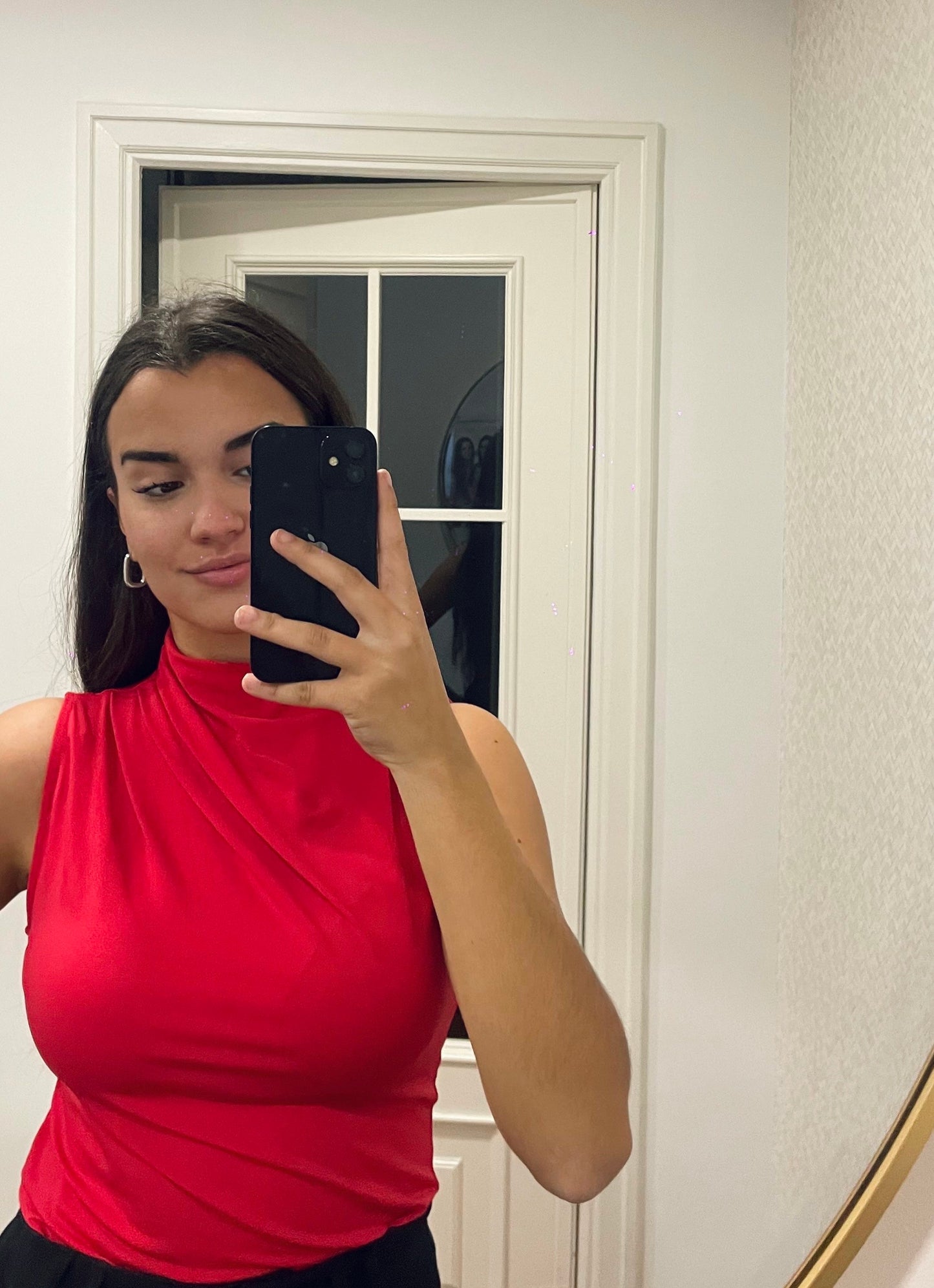 TOP DRAPEADO ROJO