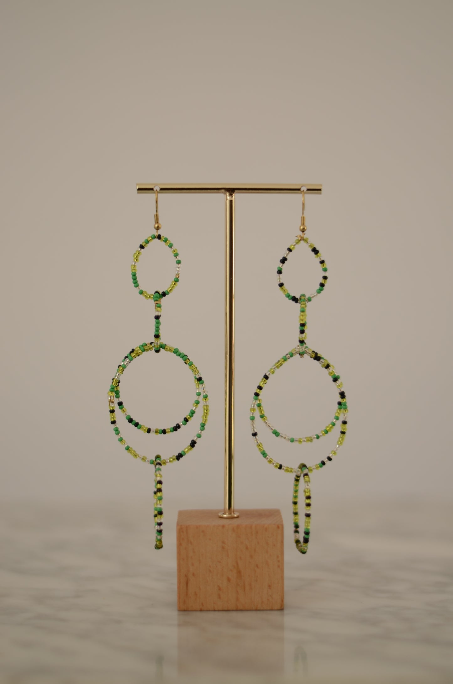 PENDIENTES ABALORIOS XL VERDE