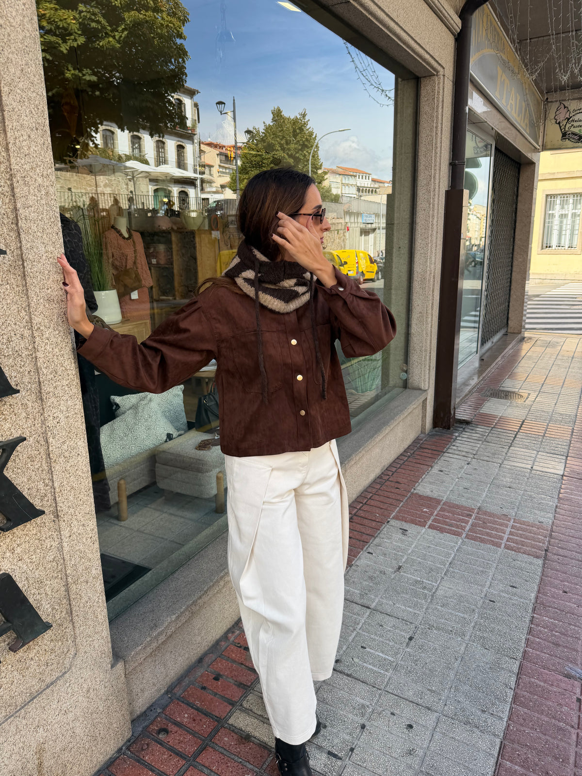 CHAQUETA EFECTO ANTE