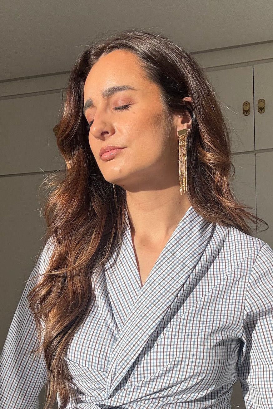 PENDIENTES CON FLECOS DE CADENAS