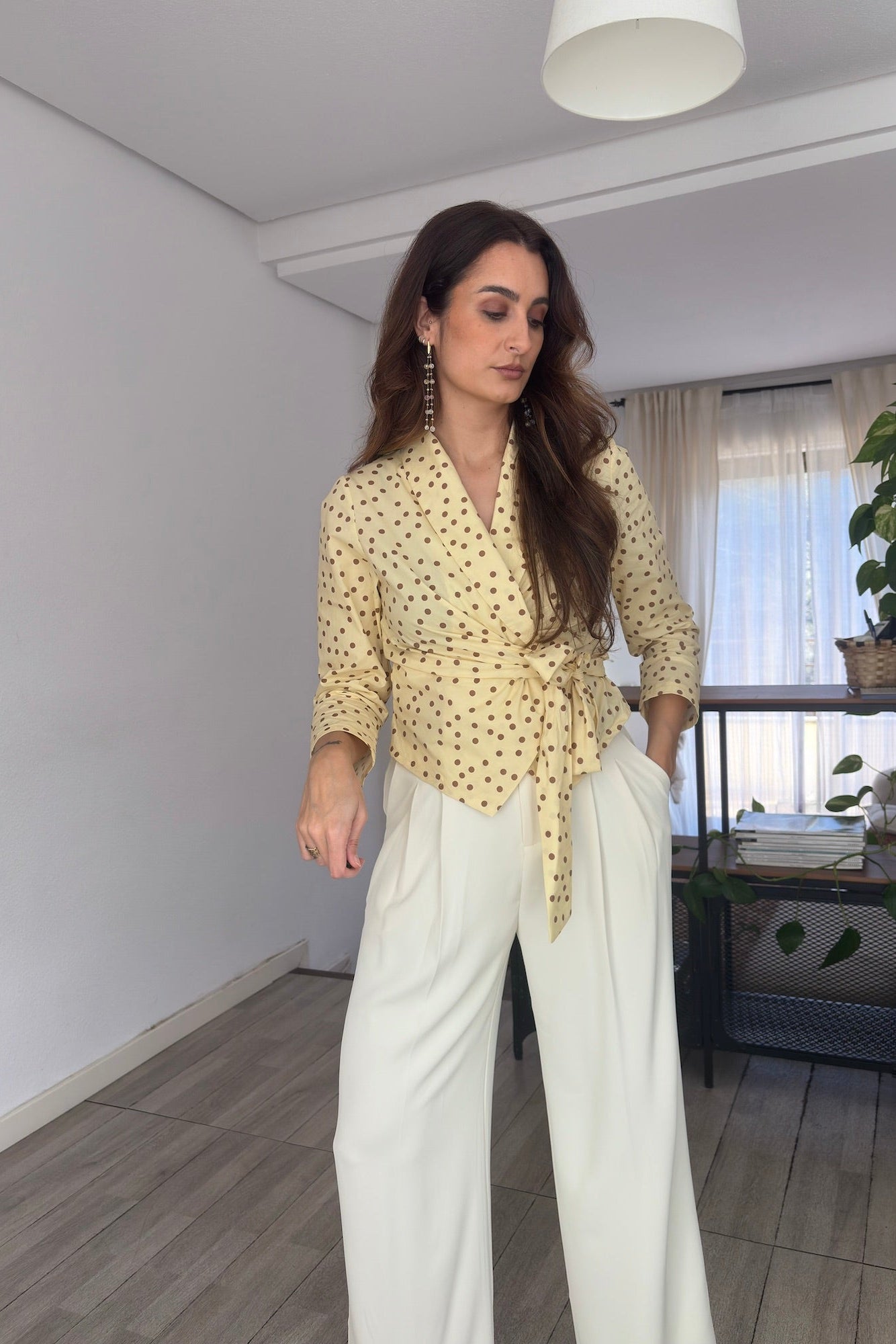 PANTALÓN WIDE LEG TIRO ALTO CRUDO