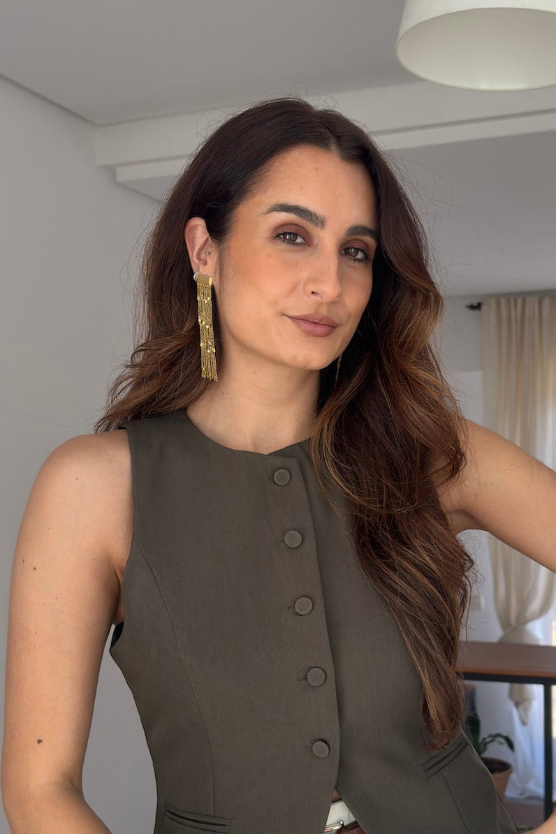 PENDIENTES CON FLECOS DE CADENAS