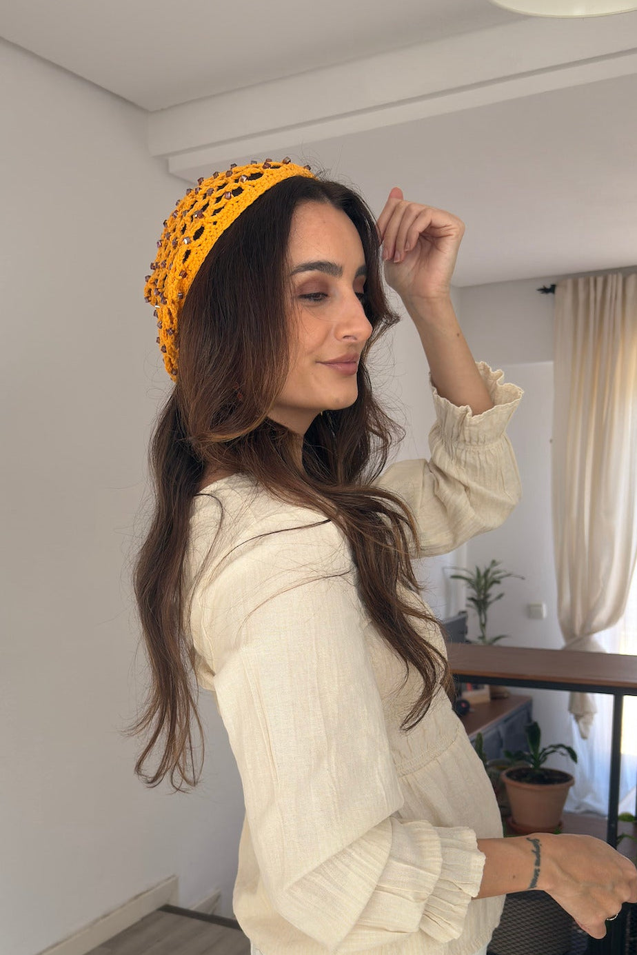 GORRO CASQUETE ABALORIOS