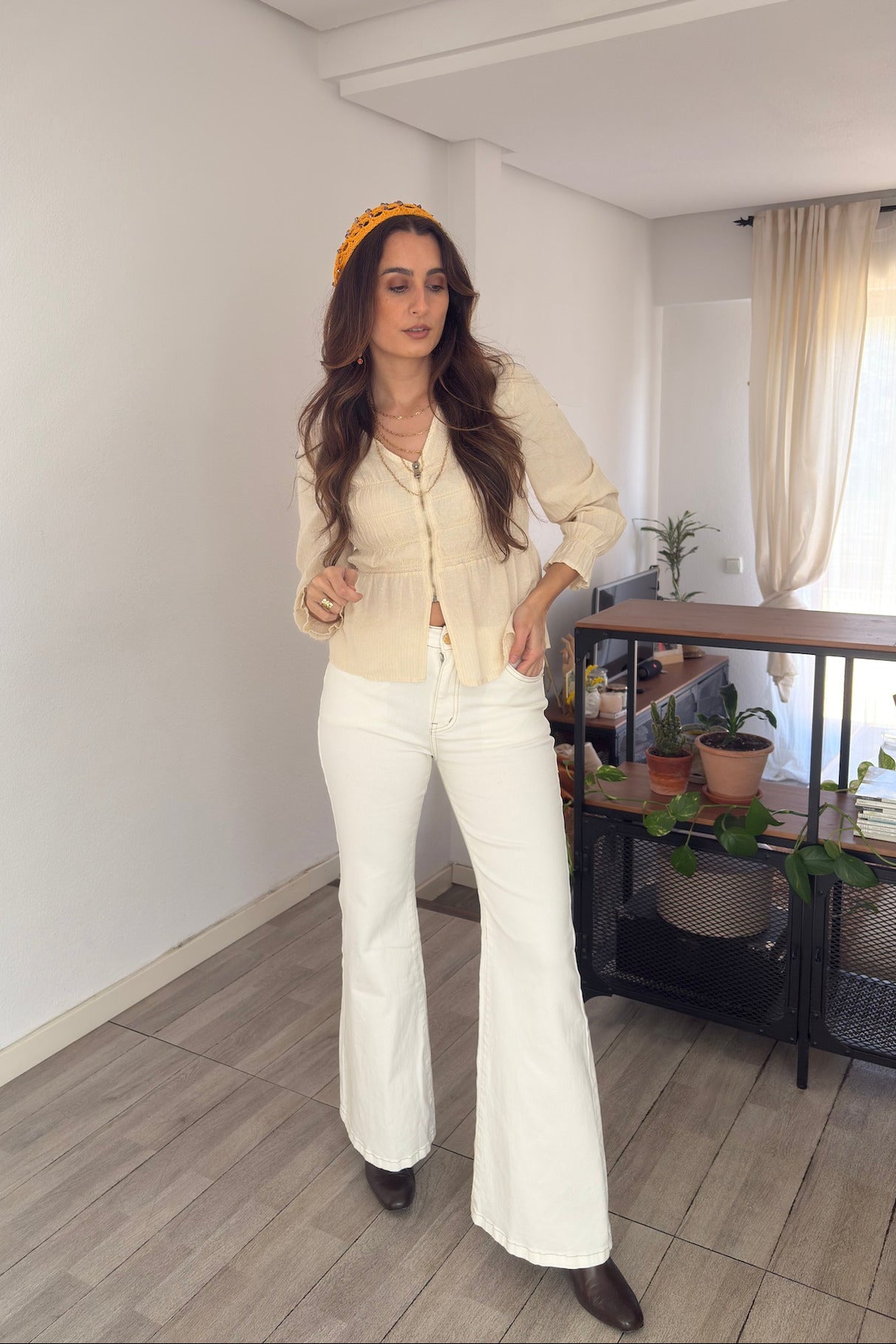 JEANS FLARE BLANCO