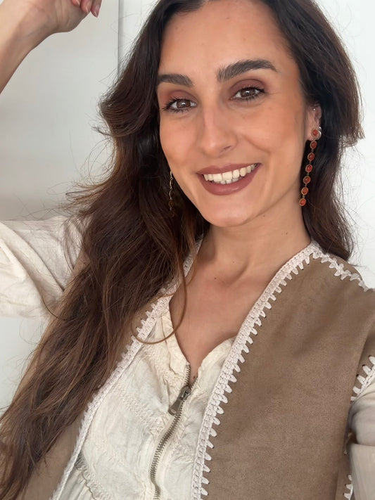 PENDIENTES CON DISCOS NARANJAS