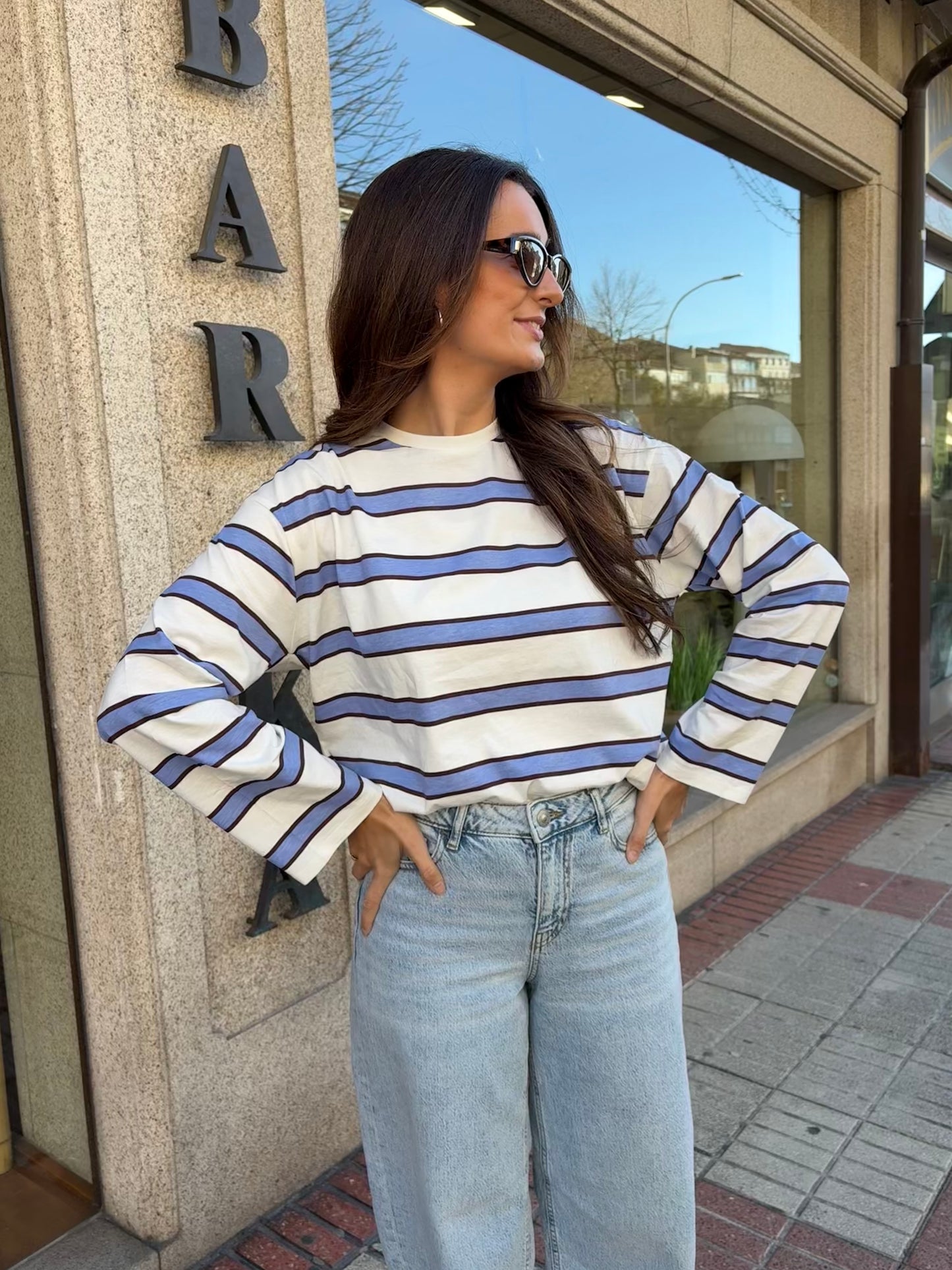 Camiseta de rayas manga larga