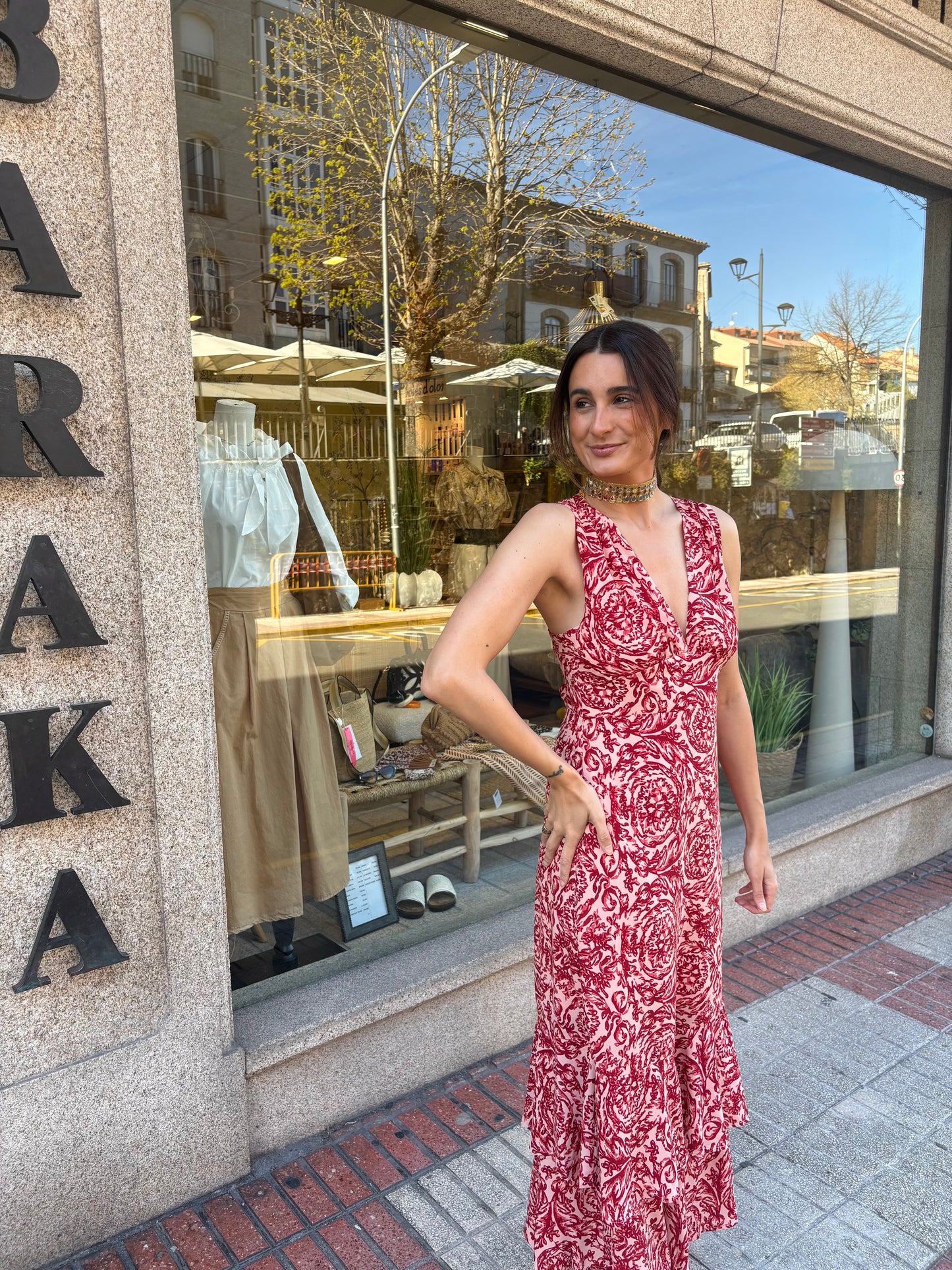 VESTIDO ESTAMPADO VOLANTES