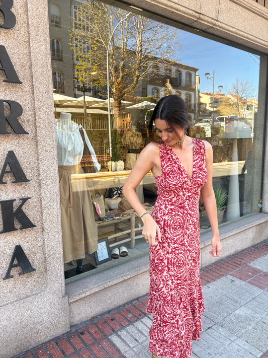 VESTIDO ESTAMPADO VOLANTES