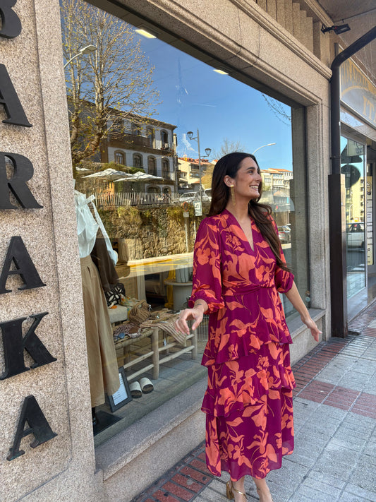 VESTIDO ESTAMPADO VOLANTES