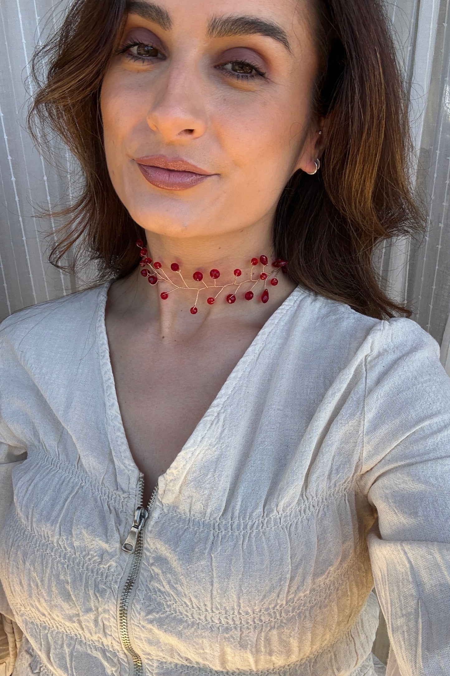 CHOCKER CRISTAL ROJO