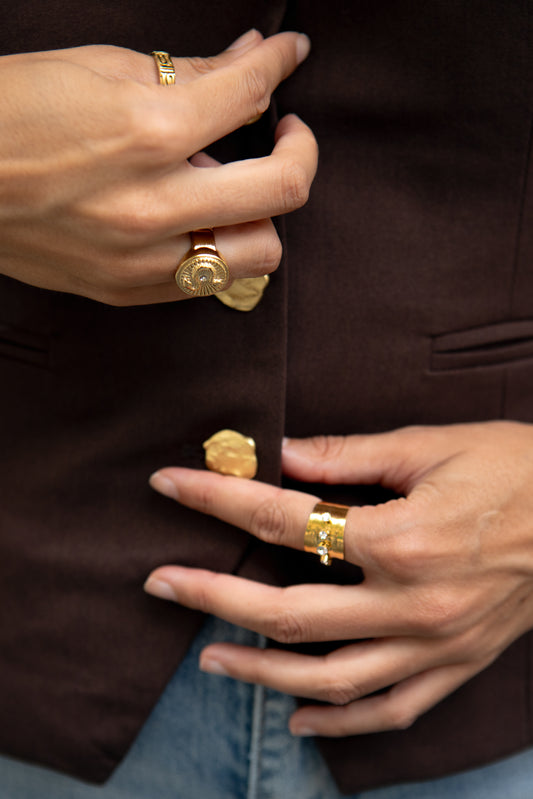 ANILLO SELLO SERPIENTE DORADO